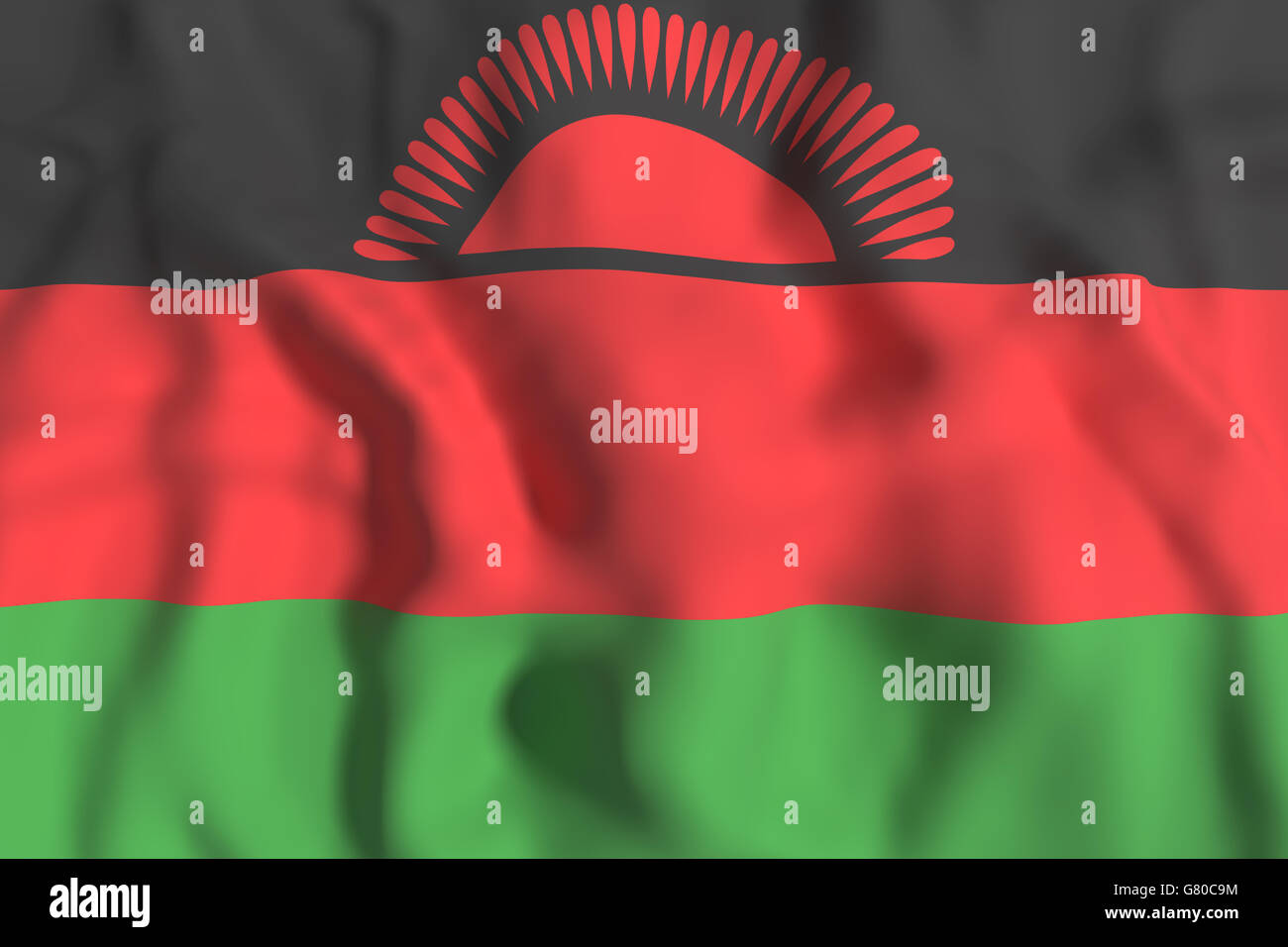3d rendering of Republic of Malawi flag waving Stock Photo - Alamy