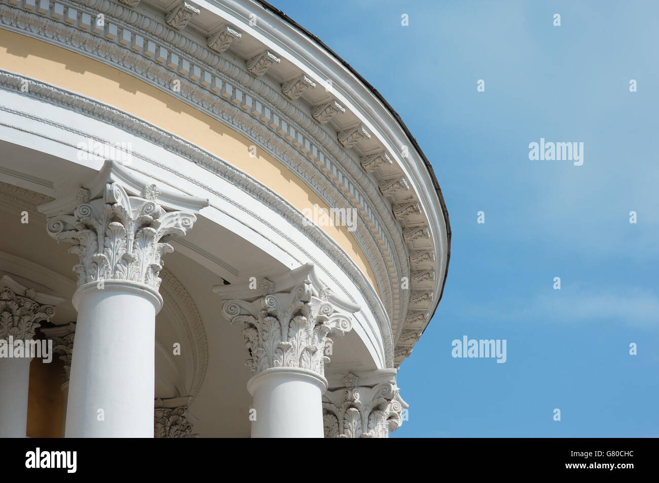 architectural columns on old historical facade Stock Photo