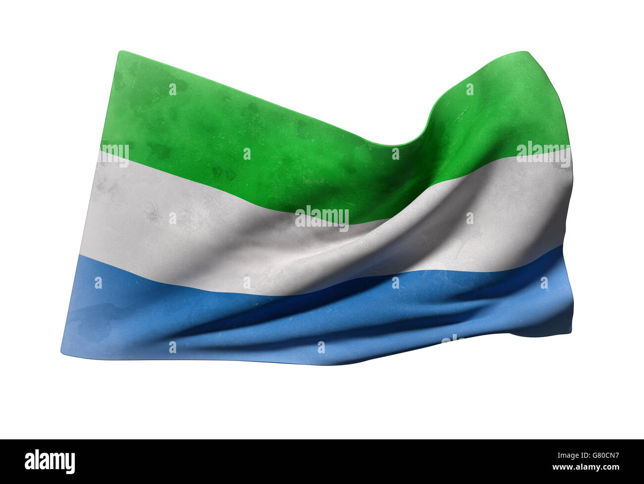3d rendering of Republic of Sierra Leone flag waving Stock Photo - Alamy