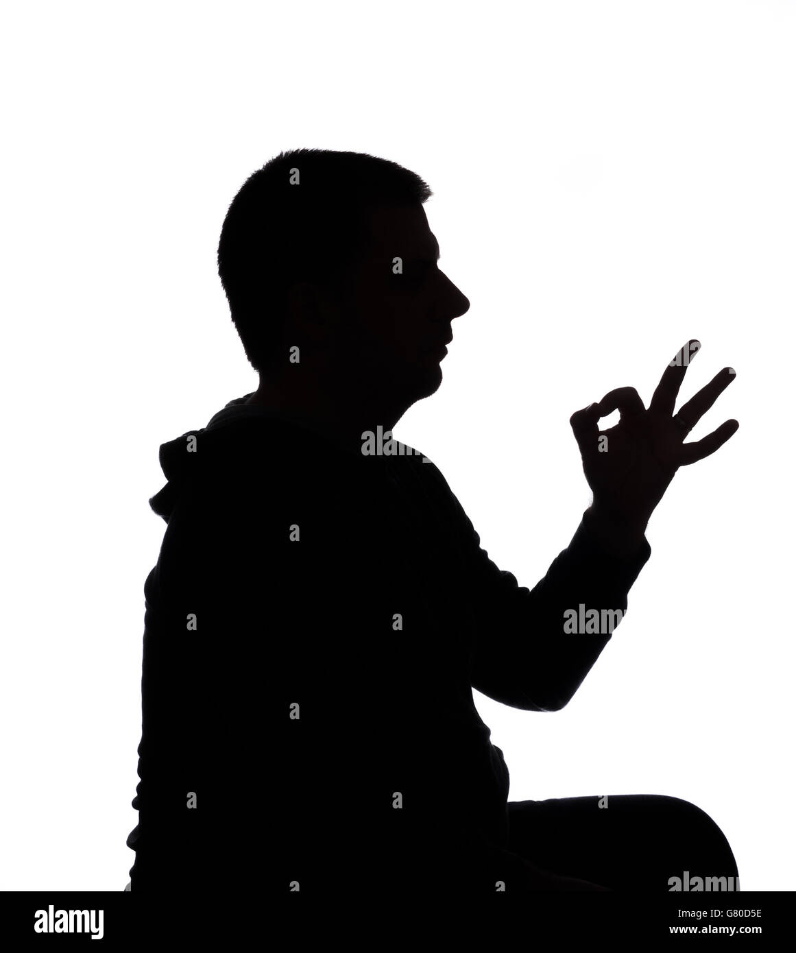 Man portrait silhouette isolated on white Stock Photo - Alamy