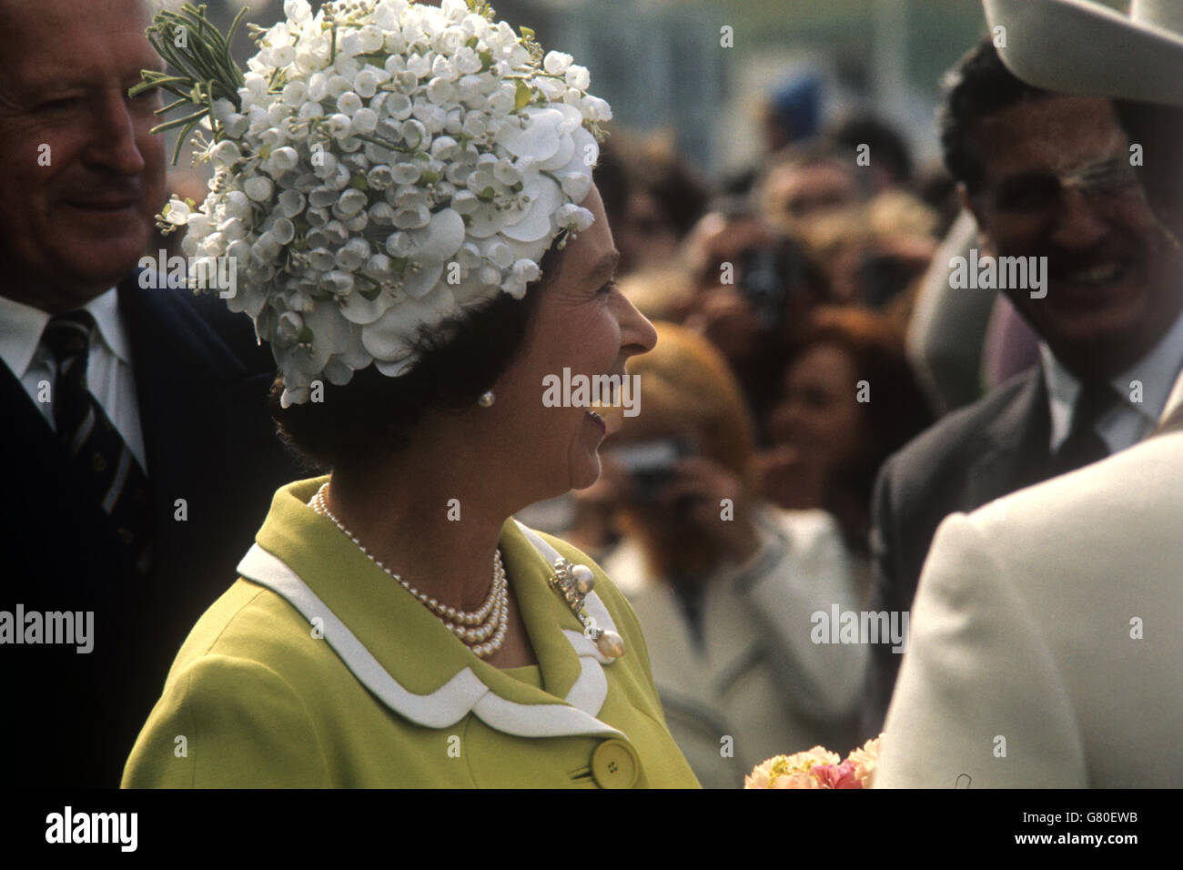 Queen elizabeth ii visit to the isle of man hires stock photography