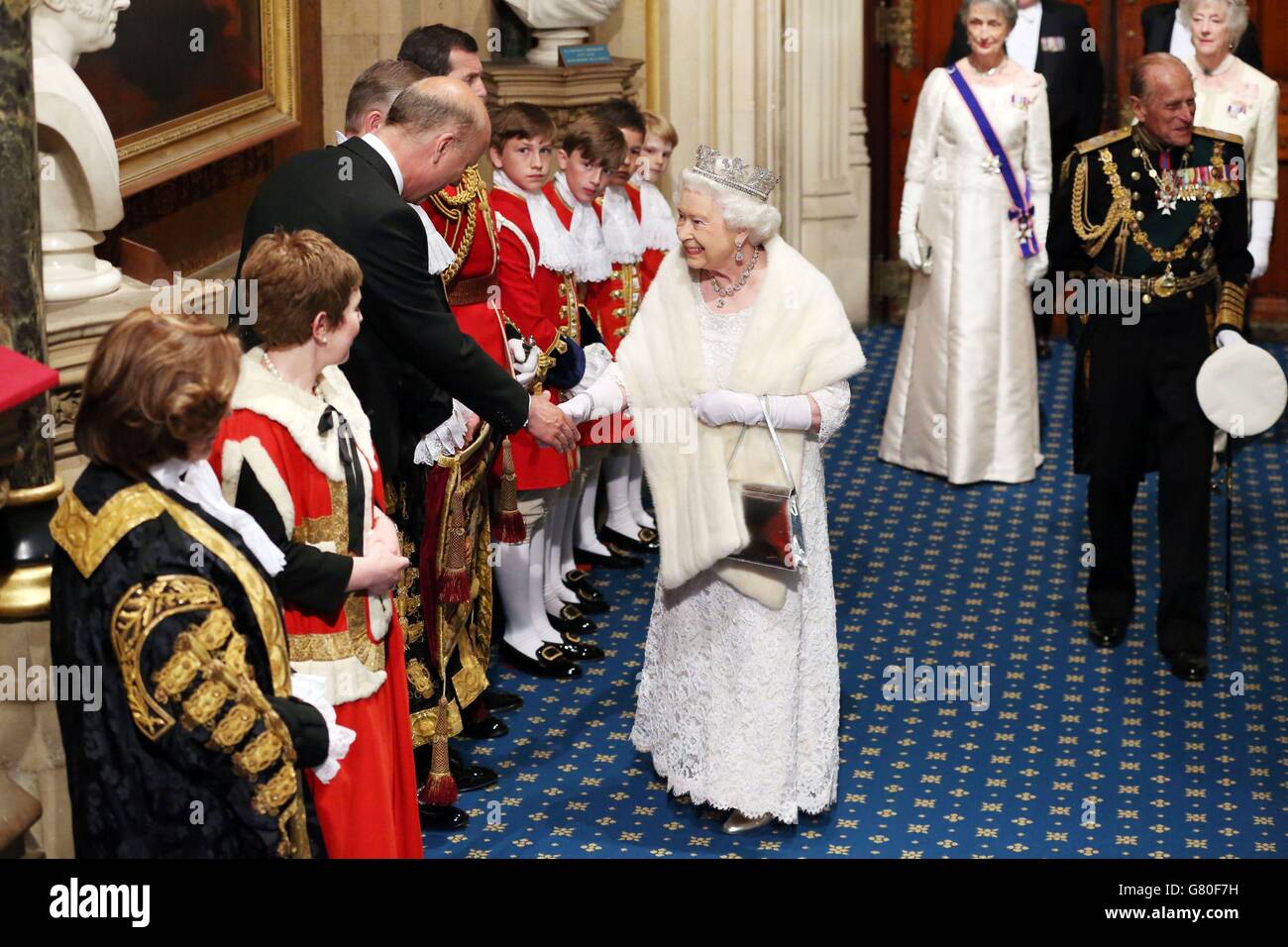 Queen Elizabeth Ii Shakes Hands High Resolution Stock Photography and