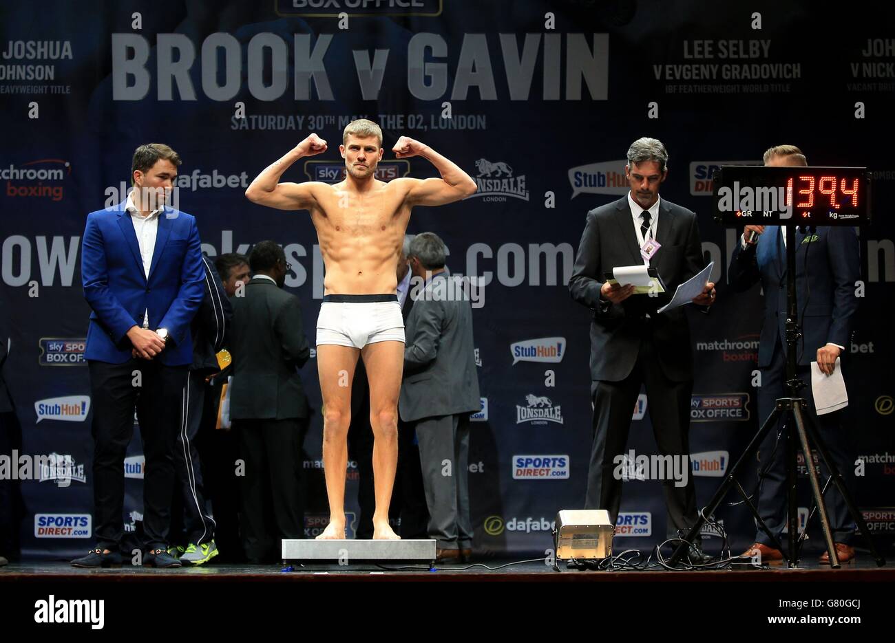 London O2 Boxing Frankie gavin during their weigh in a the o2 arena hi-res stock ...