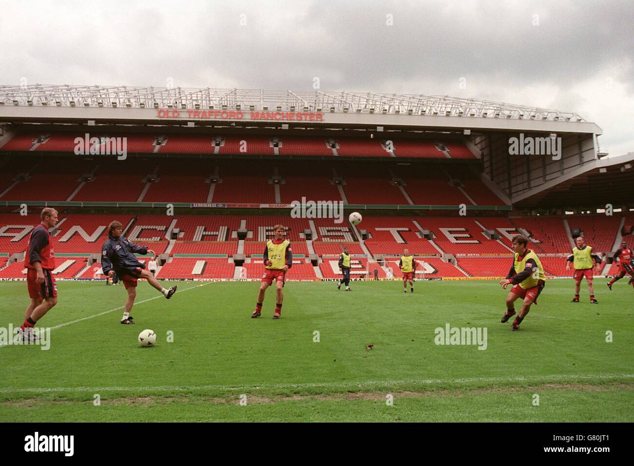 England Soccer Training at Old Trafford,Manchester Stock Photo