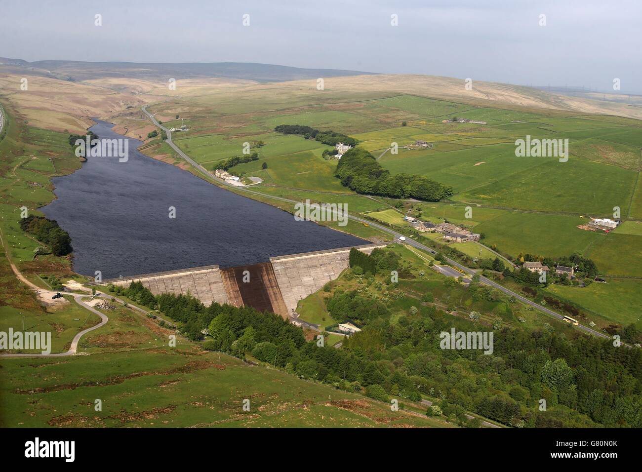 Views of Booth Wood Reservoir which supplies residents living in Wakefield. Yorkshire Water launches its annual Water Conservation campaign which coincides this with World Environment Day. Stock Photo