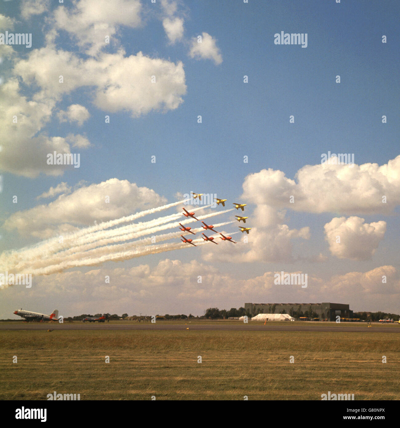 RAF Central Flying School's aerobatic teams the 'Red Pelicans' and the ...