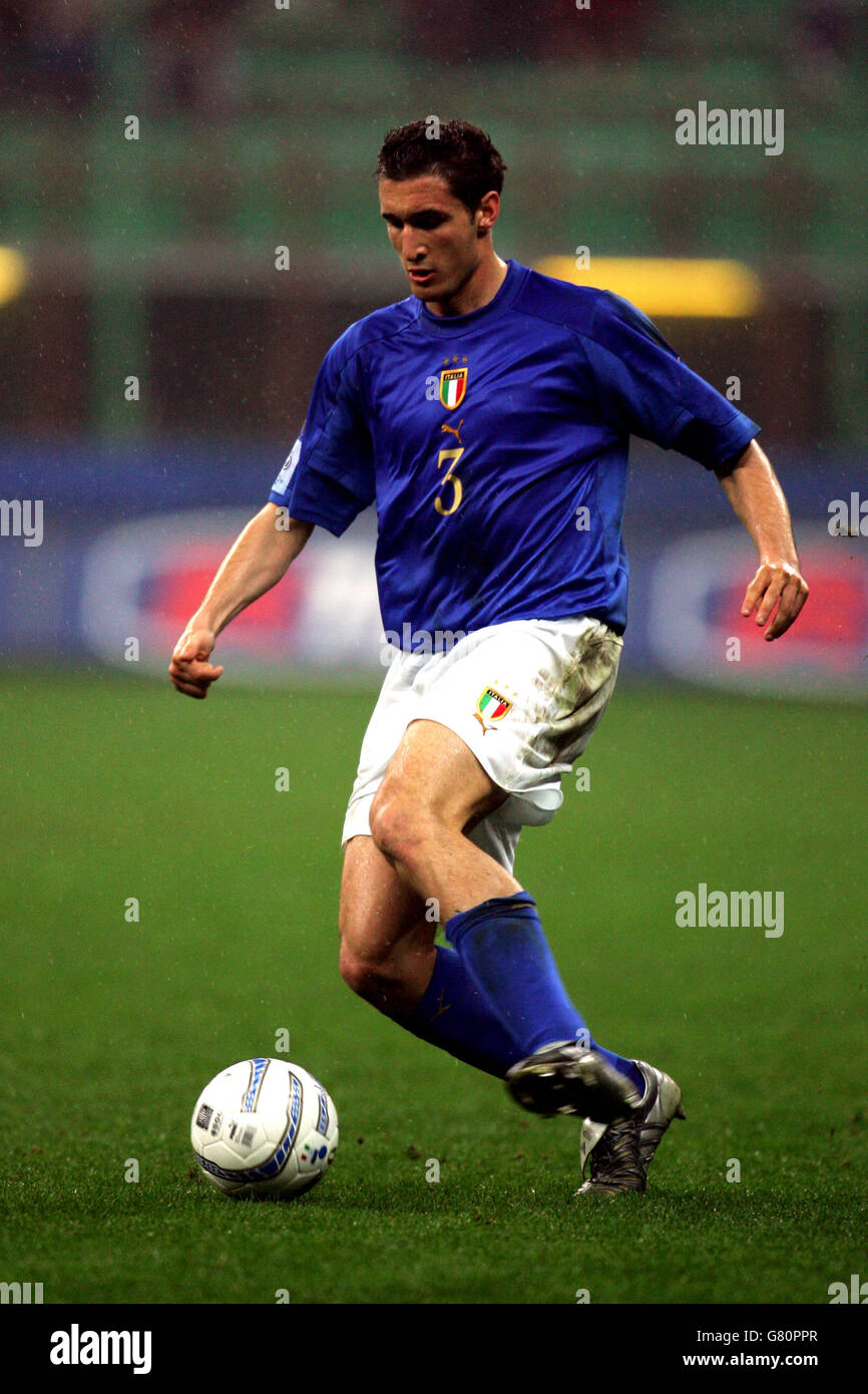 Soccer - FIFA World Cup 2006 Qualifier - Group Five - Italy v Scotland - Giuseppe Meazza. Giorgio Chiellini, Italy Stock Photo