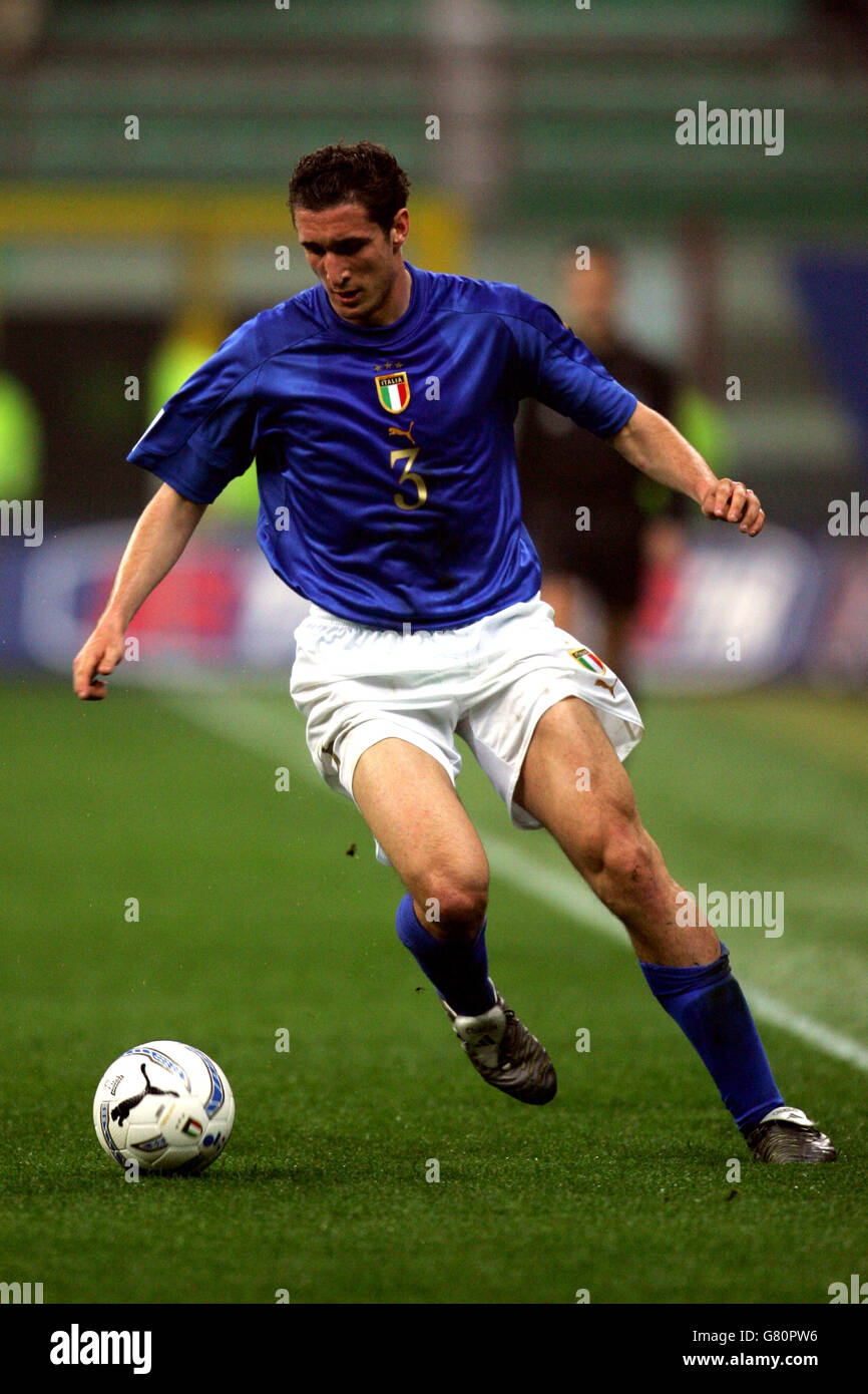 Soccer - FIFA World Cup 2006 Qualifier - Group Five - Italy v Scotland - Giuseppe Meazza. Giorgio Chiellini, Italy Stock Photo
