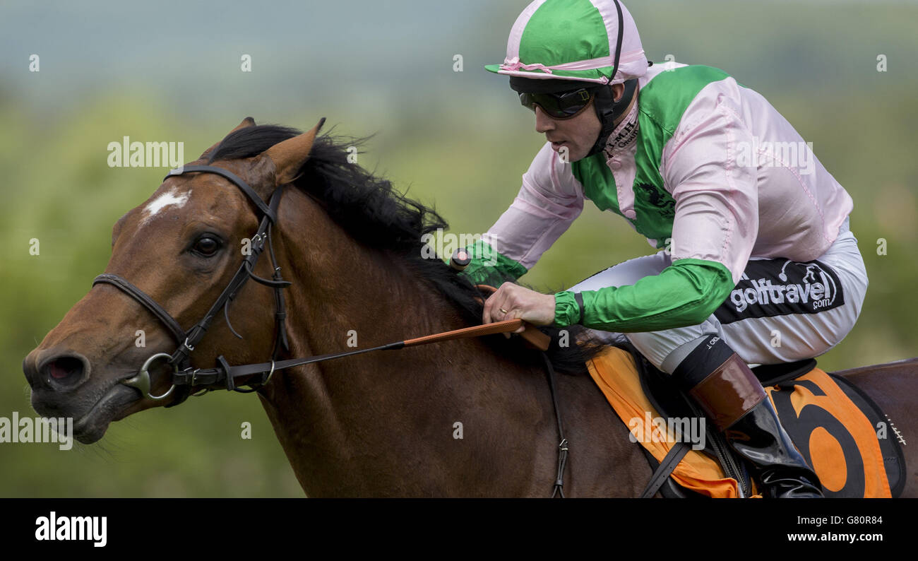 The Corsican ridden by Jim Crowley wins the 888sport Festival Stakes Race run during day three of the May Festival 2015 at Goodwood Racecourse, Chichester. Stock Photo