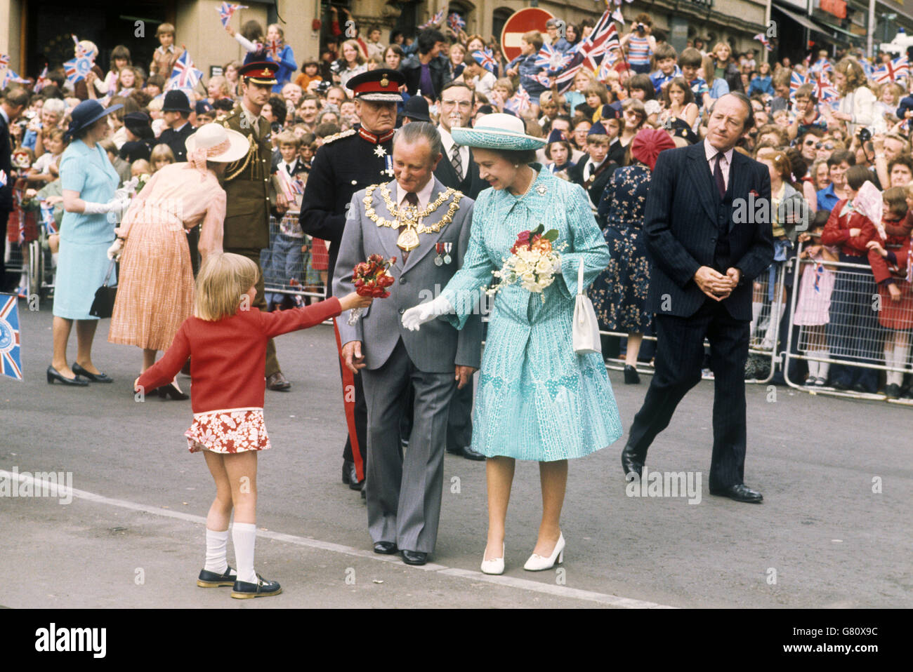 Royalty Queen Elizabeth II Silver Jubilee Tour of Great Britain Stock Photo Alamy
