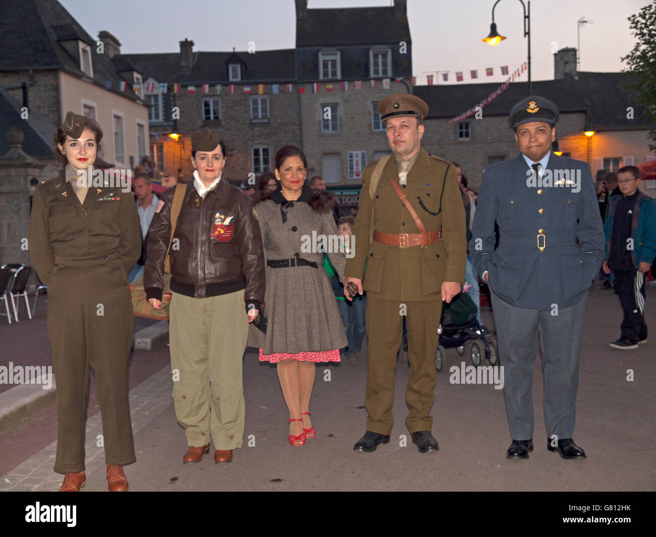 In the town of Carentan the 72nd anniversary of the Battle of Normandy is commemorated by locals in period costume Stock Photo