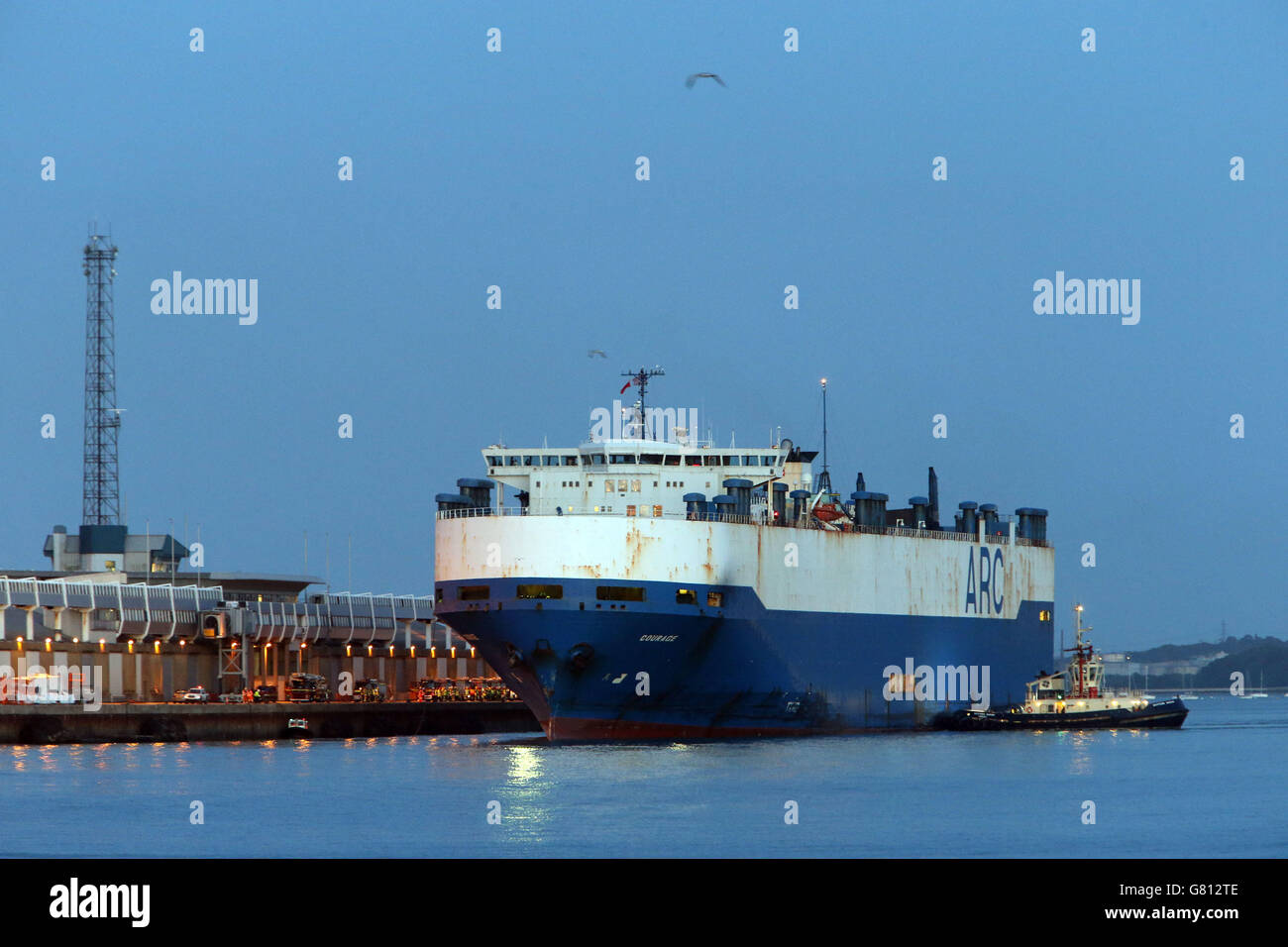 Car carrier fire Stock Photo Alamy