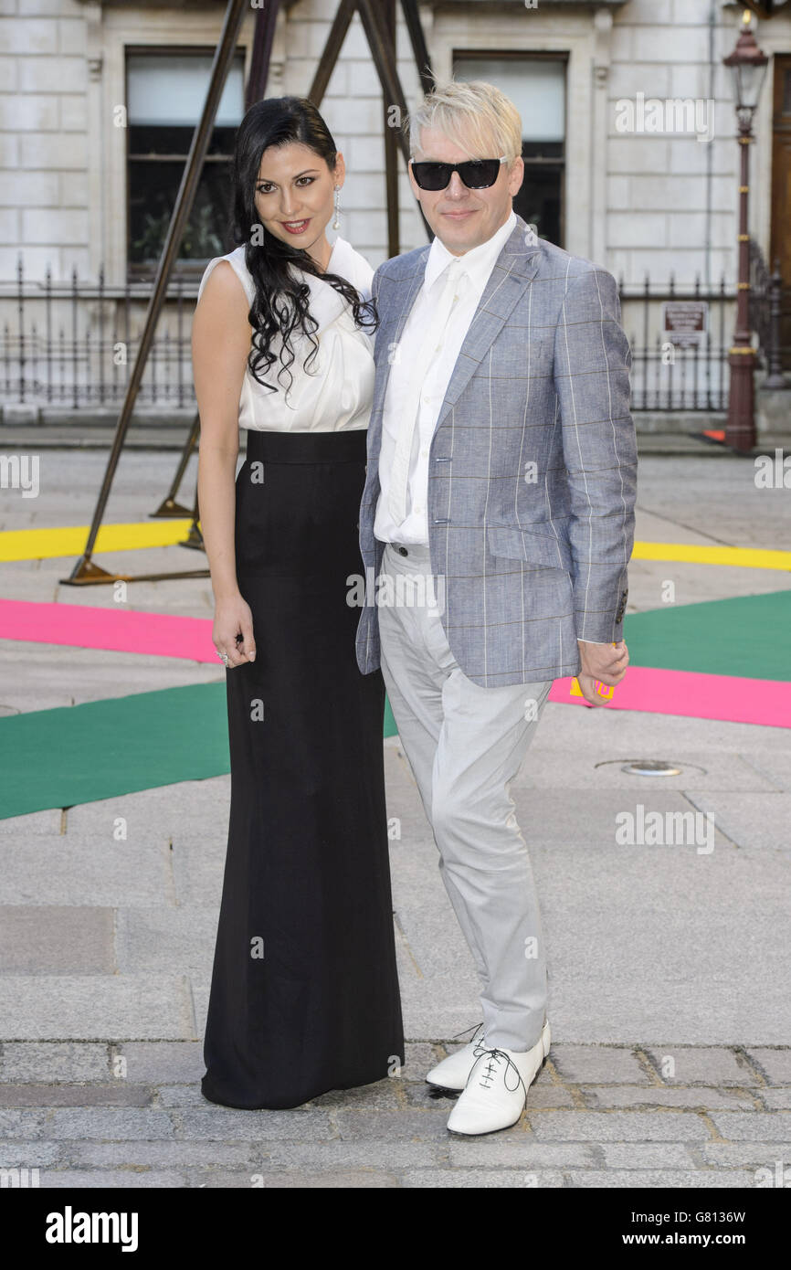 Nefer Suvio and Nick Rhodes attending the Royal Academy Summer Preview Party, at the Royal Academy of Arts in London Stock Photo