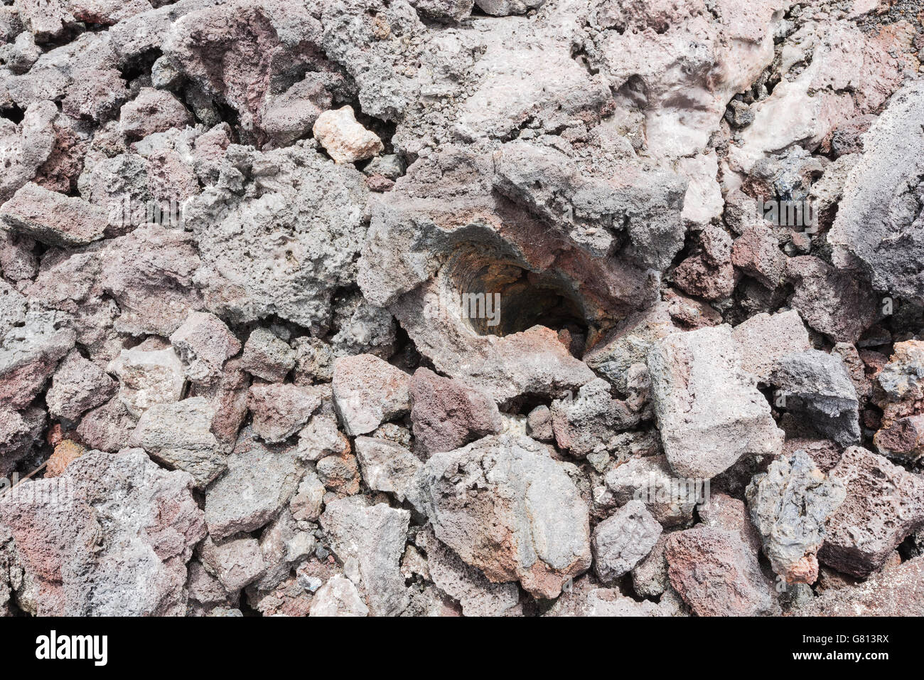 Looking into a lava tree mold Stock Photo