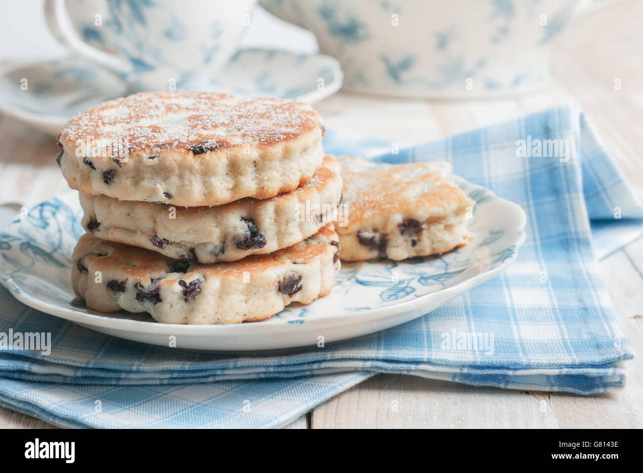 Welsh cakes a traditional griddle cake made with flour and dried fruit ...