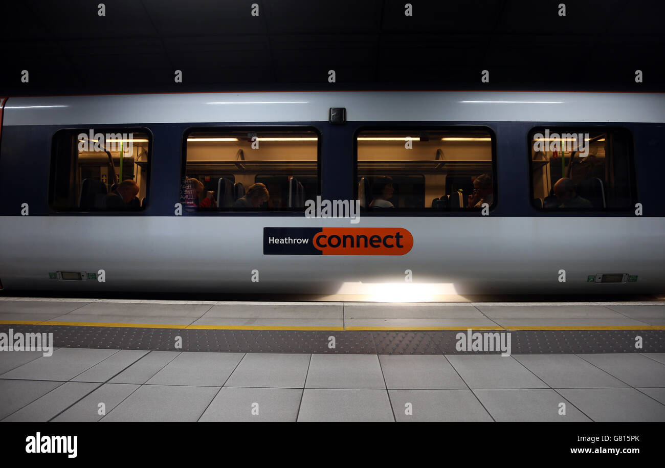 A Heathrow Connect train at Heathrow Airport in West London Stock Photo ...