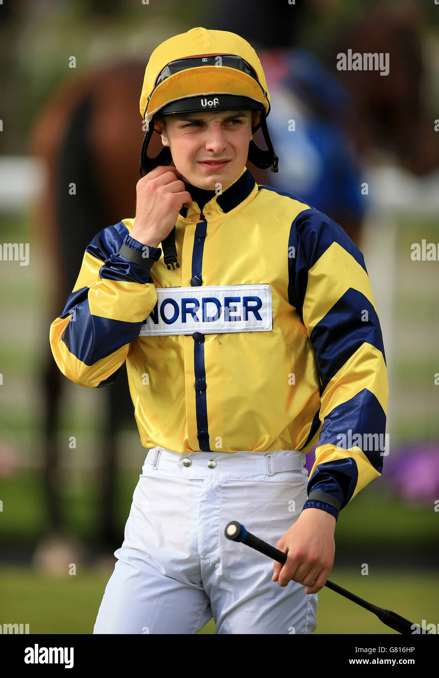 Horse Racing - 2015 Dante Festival - Betfred Yorkshire Cup - York Racecourse. Connor Beasley, jockey Stock Photo
