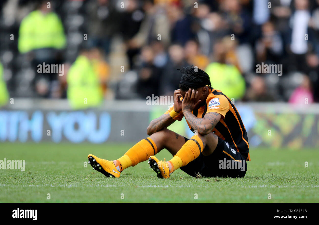 Soccer - Barclays Premier League - Hull City v Manchester United - KC Stadium. Hull City's Abel Hernandez after Hull are Relegated Stock Photo