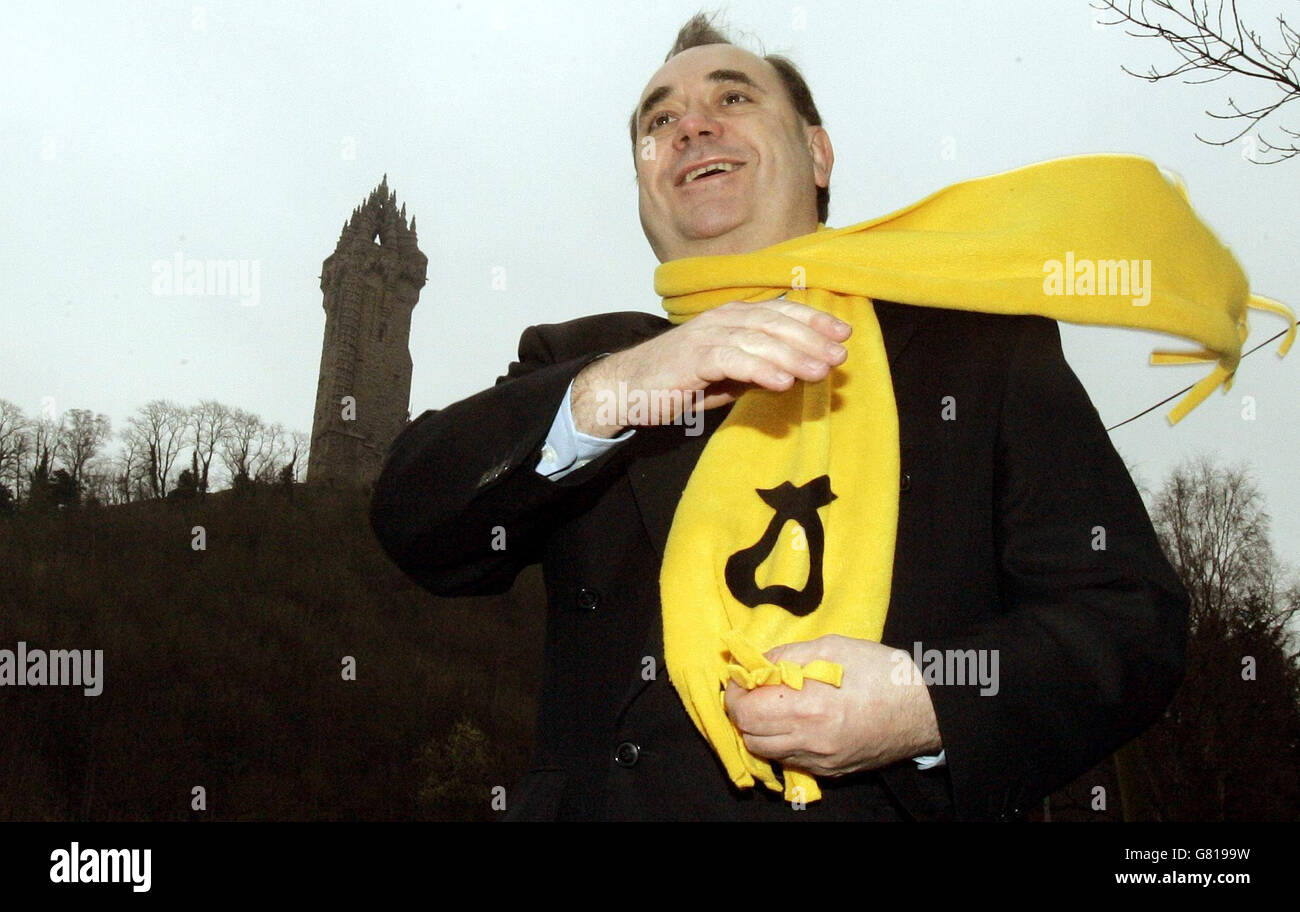 Scottish National Party (SNP) leader Alex Salmond MP at the Wallace Monument. Stock Photo