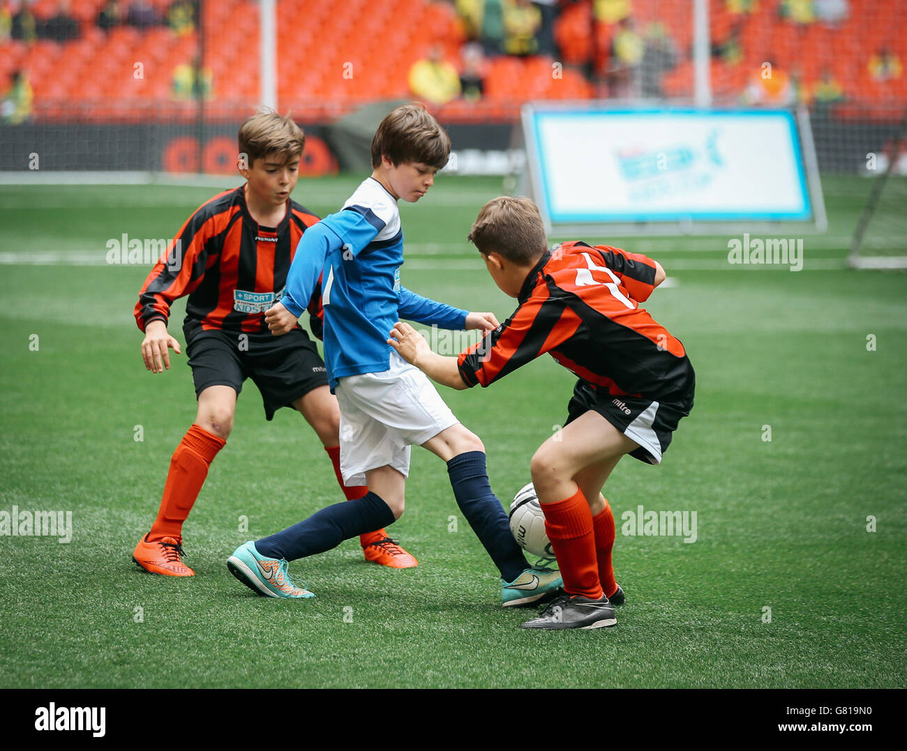 Match action during the Kids Kinder Cup Final between AFC Bournemouth ...