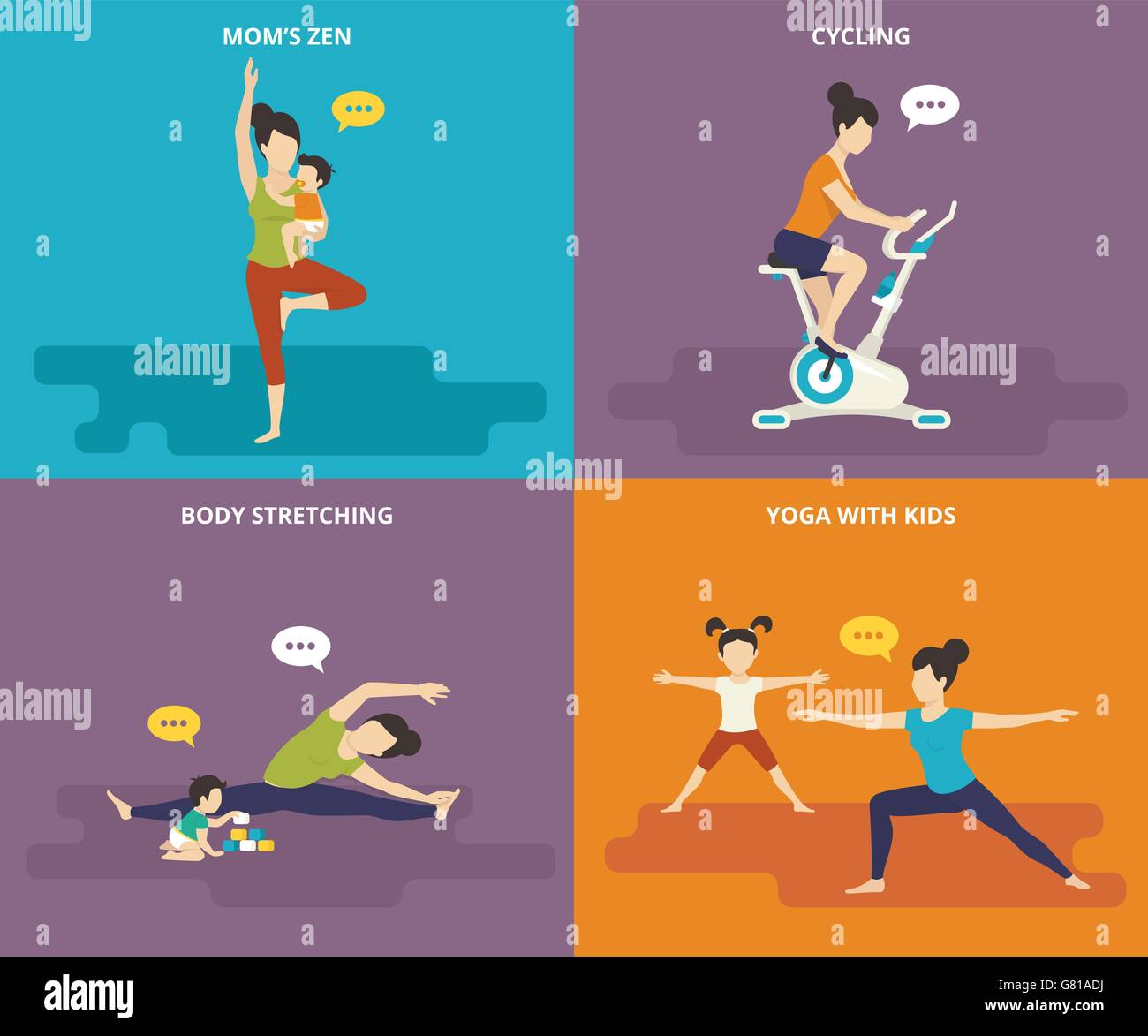 Mother son workout Stock Vector Images - Alamy
