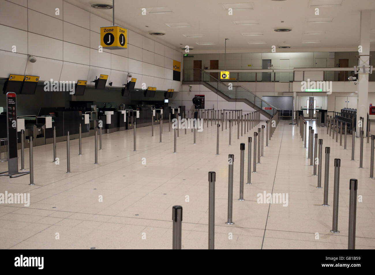 The departures level of Terminal One at Heathrow Airport which is