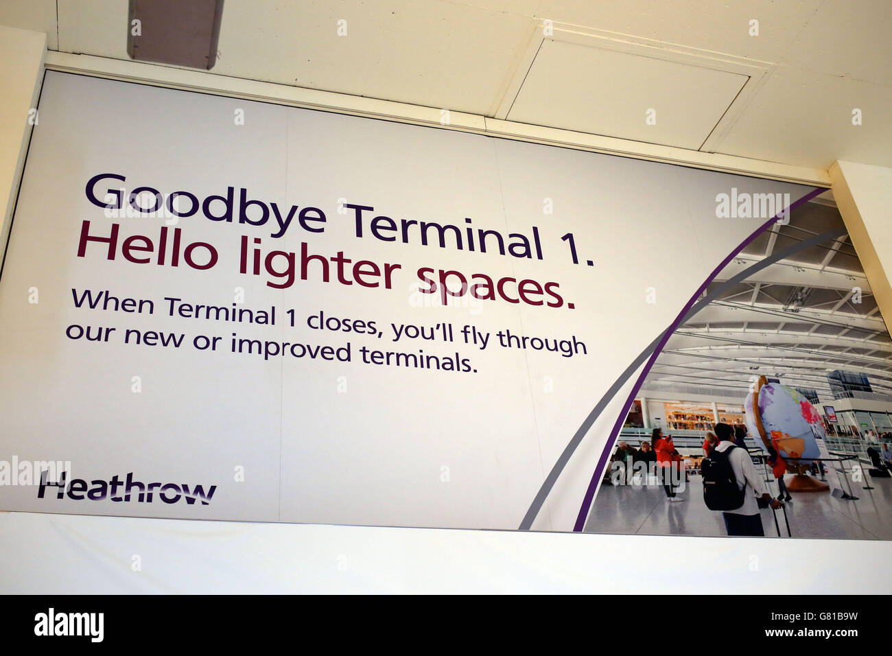 The departures level of Terminal One at Heathrow Airport which is