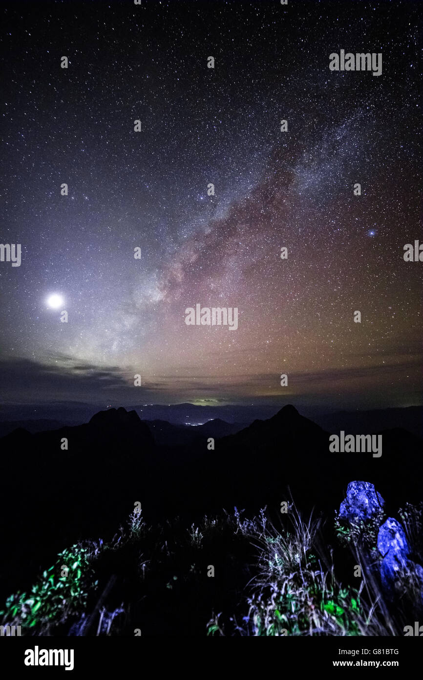 The Milky Way and some trees. In the mountains Stock Photo - Alamy
