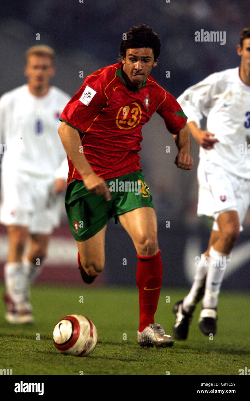 Soccer - FIFA World Cup 2006 Qualifier - Group Three - Slovakia v Portugal - Tehelne Pole Stadium. Helder Postiga, Portugal Stock Photo