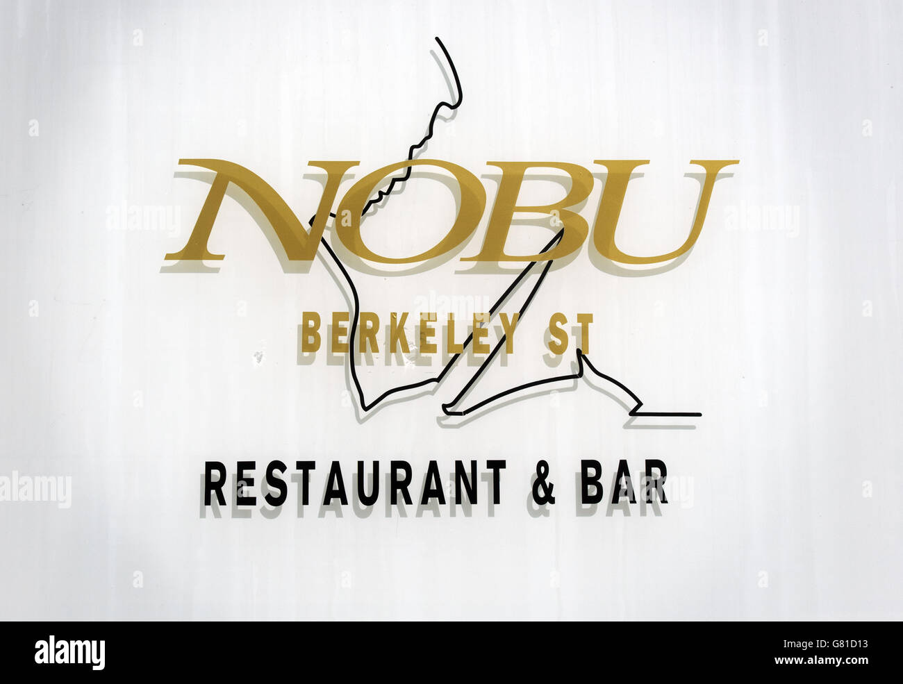General View of 'Nobu Berkeley Street' in central London. Stock Photo