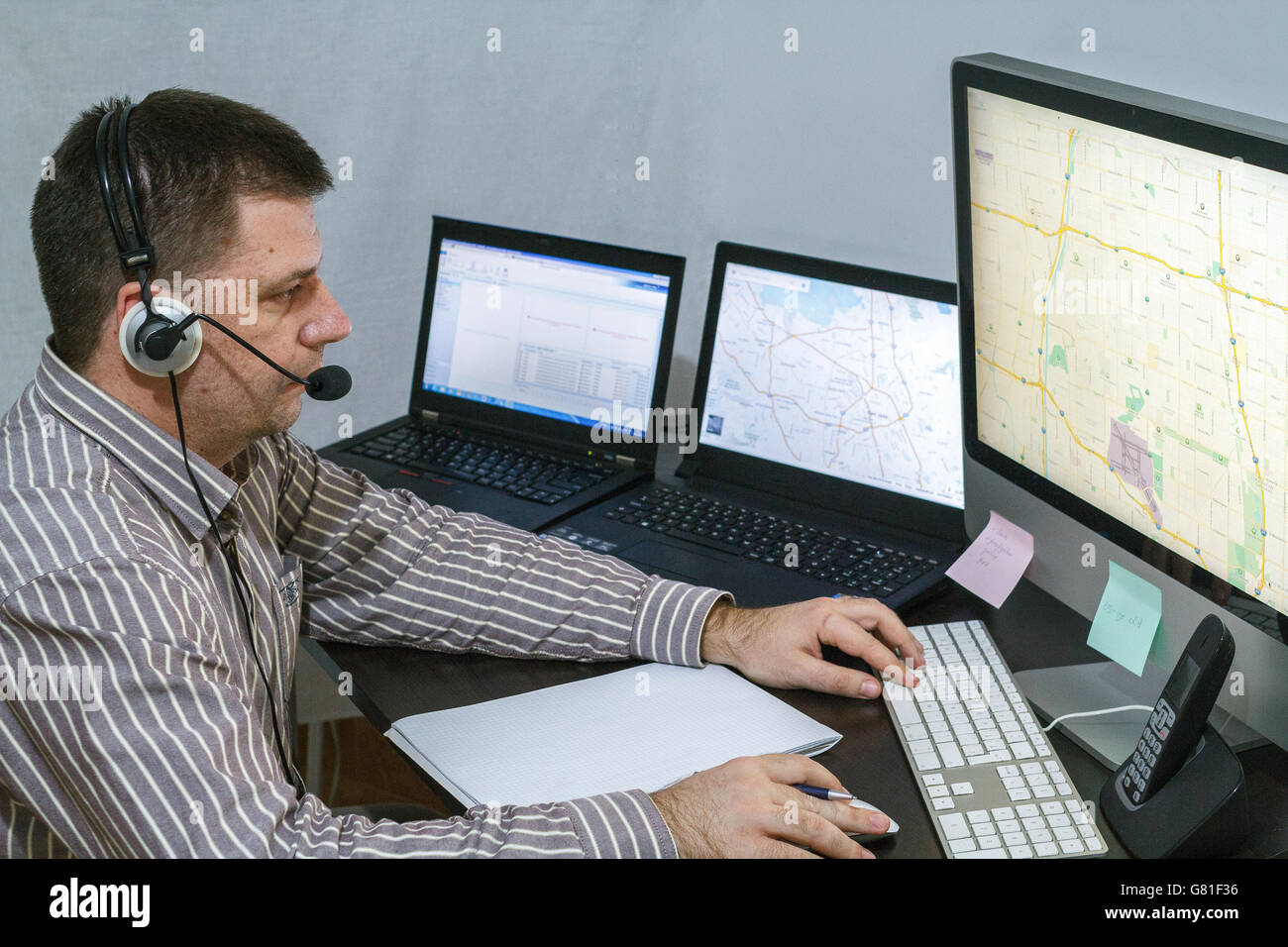 Call center operator Stock Photo