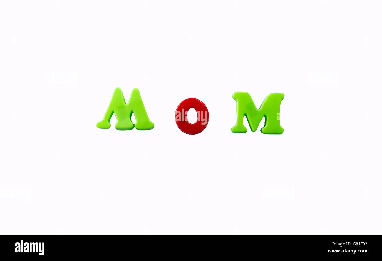 Mom and dad writen on isolated write board with colored letters Stock ...