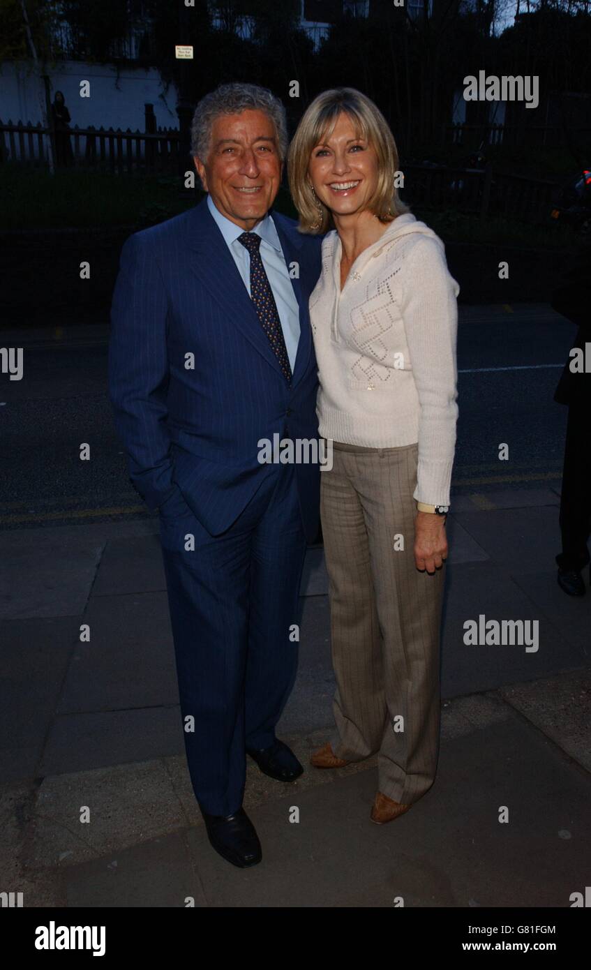 Legendary American singer Tony Bennett with Olivia Newton John. Stock Photo