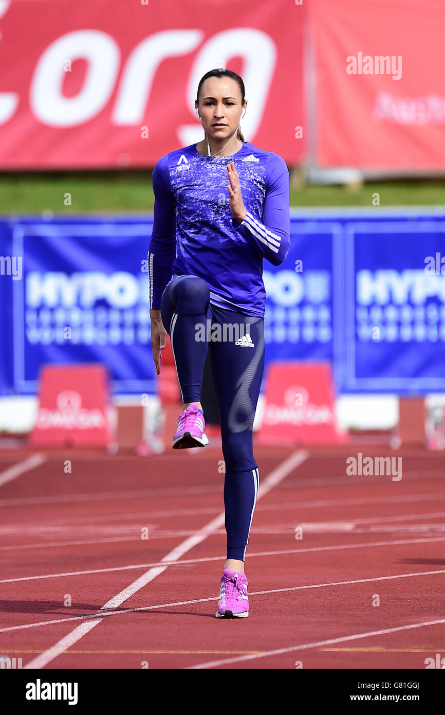 Athletics - Hypo-Meeting - Day One - Mosle Stadion. Great Britain's Jessica Ennis-Hill during warmup. Stock Photo