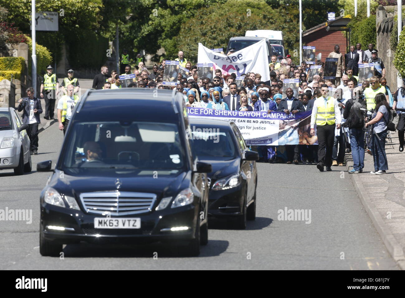 The funeral procession for Sheku Bayoh 31, who died in custody takes