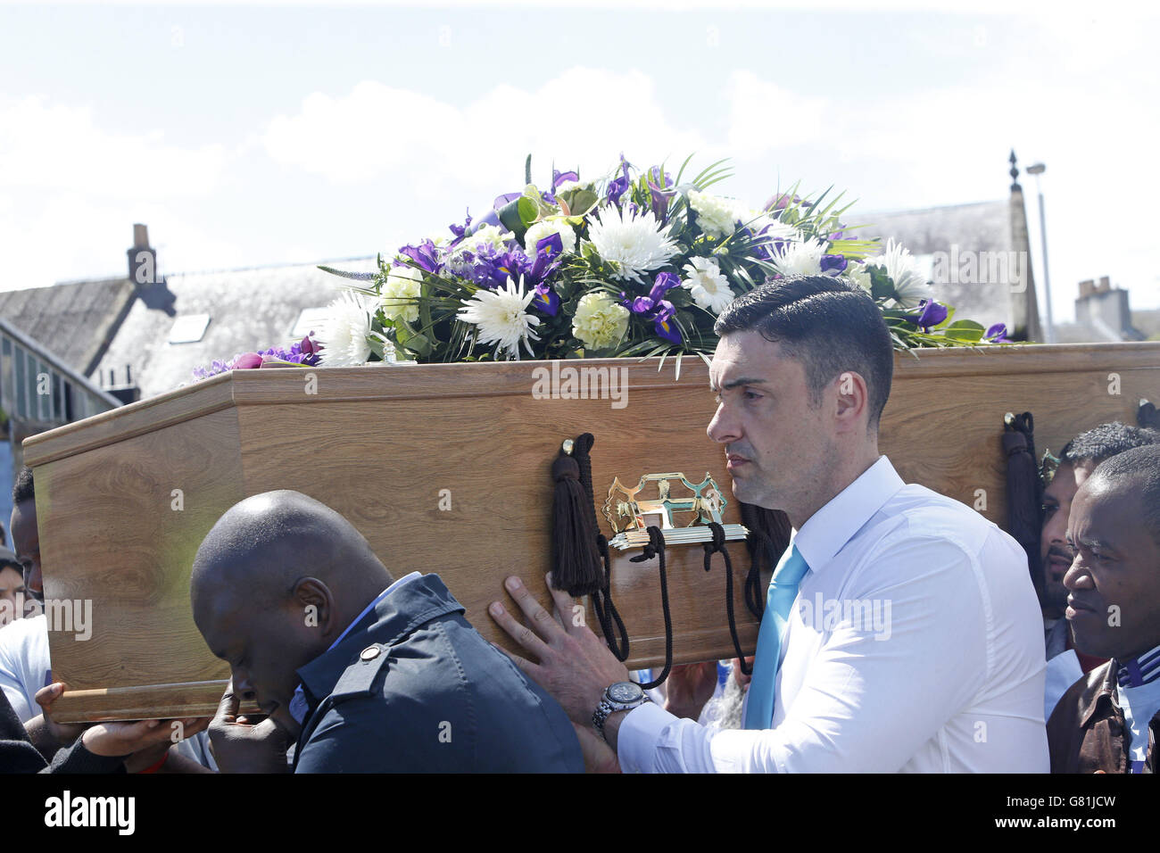The funeral procession for Sheku Bayoh 31, who died in custody takes