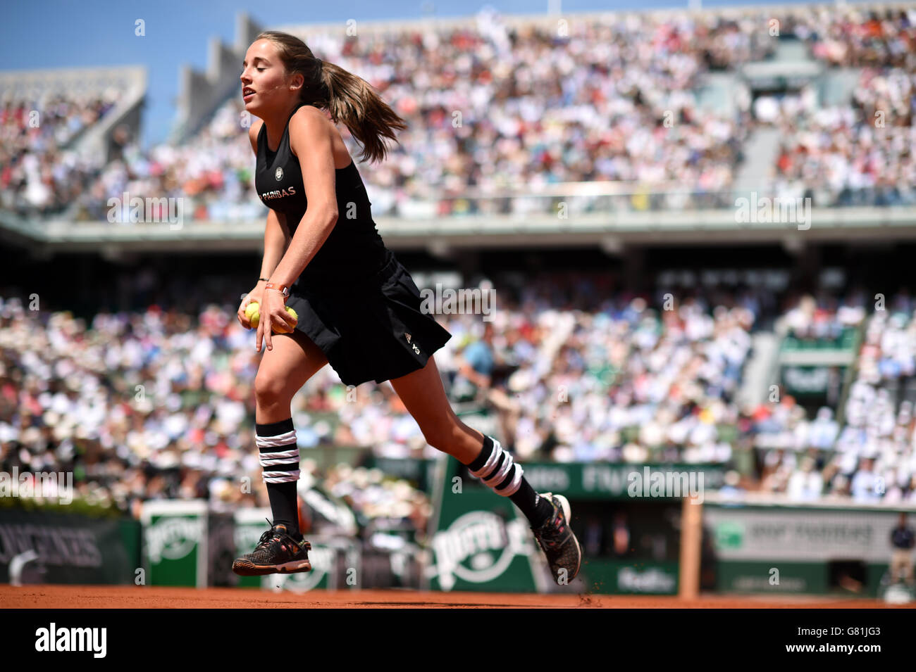 A ball boy girl during the men's singles final against Novak Djokovic