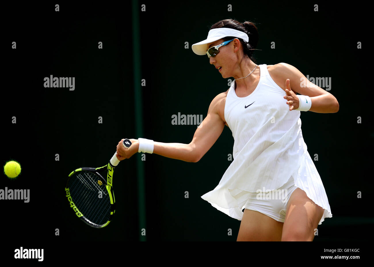 Saisai Zheng on day One of the Wimbledon Championships at the All England  Lawn Tennis and Croquet Club, Wimbledon Stock Photo - Alamy