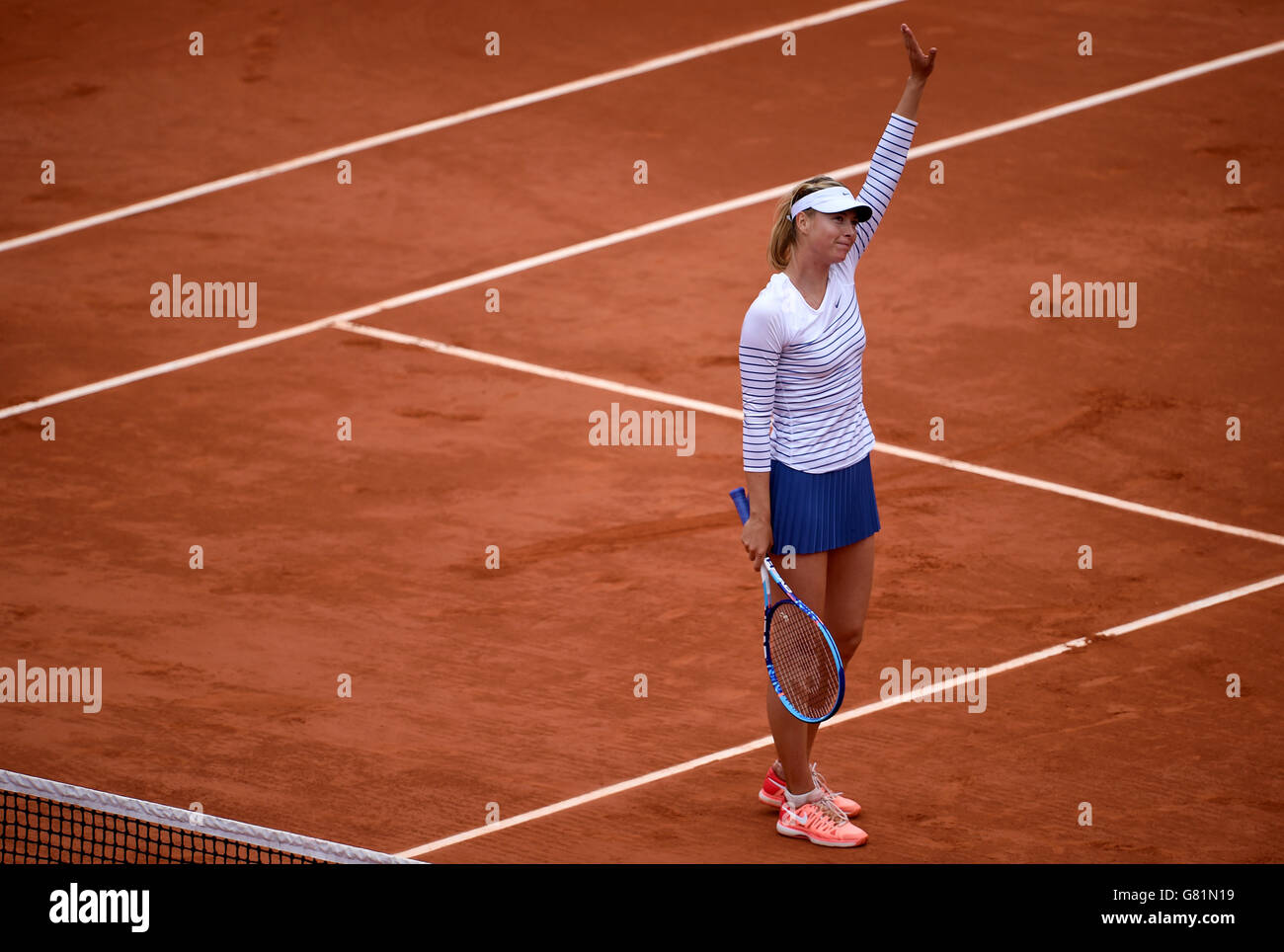 Maria Sharapova celebrates victory after her Round Three Women's Singles  match against Samantha Stosur on day