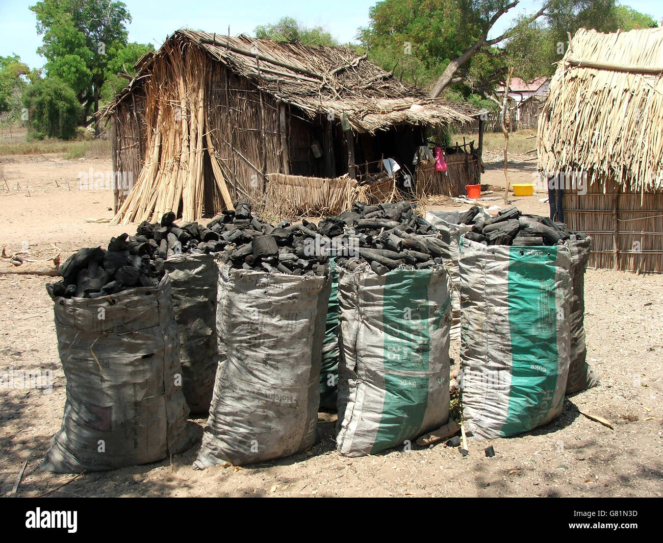 Charcoal for sale, Madagascar Stock Photo Alamy