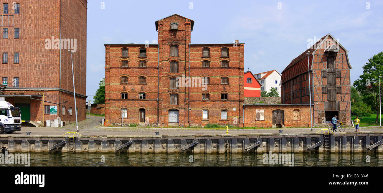 Hanseatic storehouse in the port of the Hanseatic City of Demmin, Mecklenburg-Pommerania, Germany. Stock Photo
