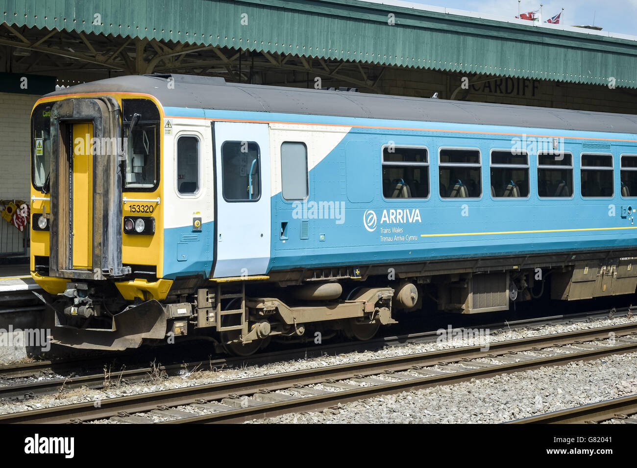 ARRIVA train in Cardiff Central station. Stock Photo