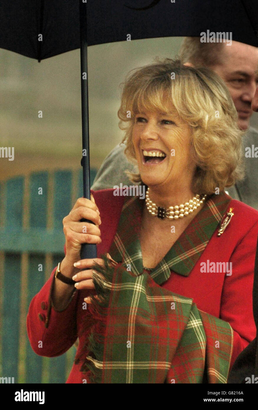 The Duchess of Cornwall during an opening of a new play park. It was the first official duty for the honeymooning couple - known as the Duke and Duchess of Rothesay when in Scotland - since their wedding. Stock Photo