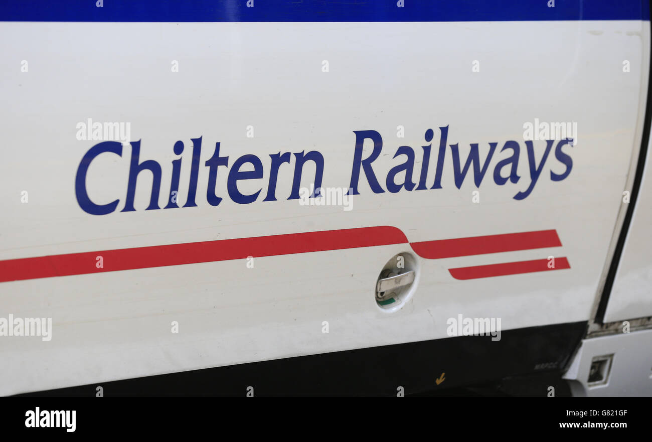 A Chiltern Railways train at Denham station, Buckinghamshire. Stock Photo
