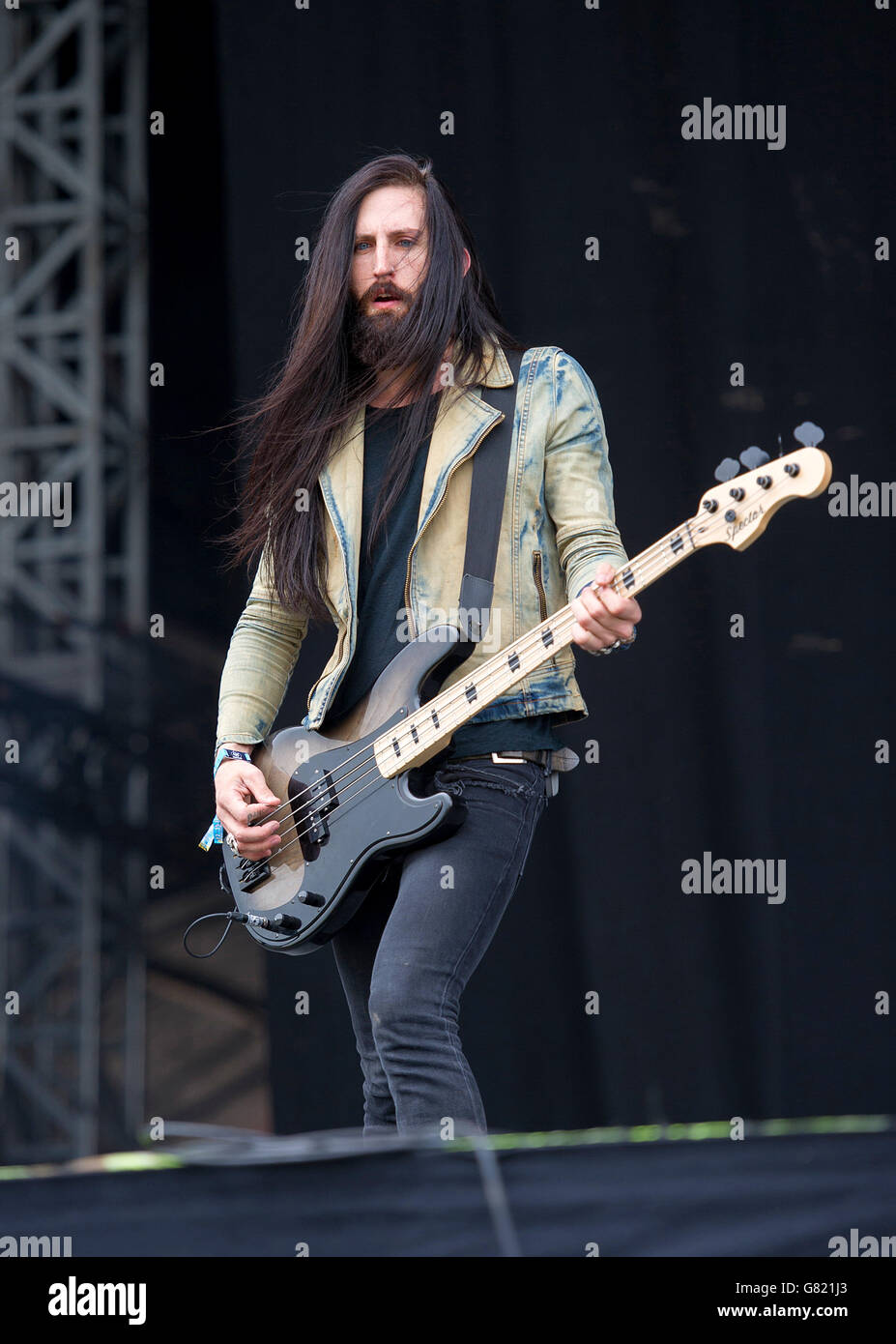 Pop Evil live on stage on day 3 of Download festival on June 14 2015 in Donnington Park, United Kingdom Stock Photo