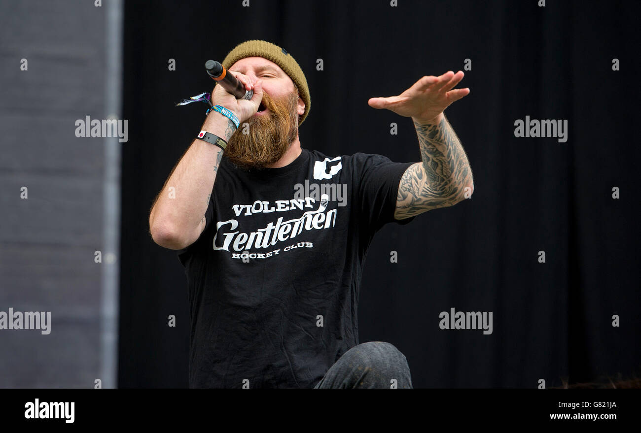36 Crazyfists live on stage on day 3 of Download festival on June 14 2015 in Donnington Park, United Kingdom Stock Photo