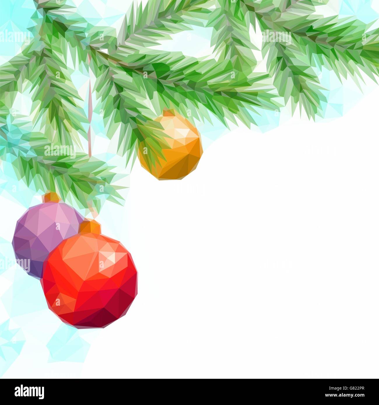 Christmas Background with Fir and Balls Stock Vector Image & Art - Alamy