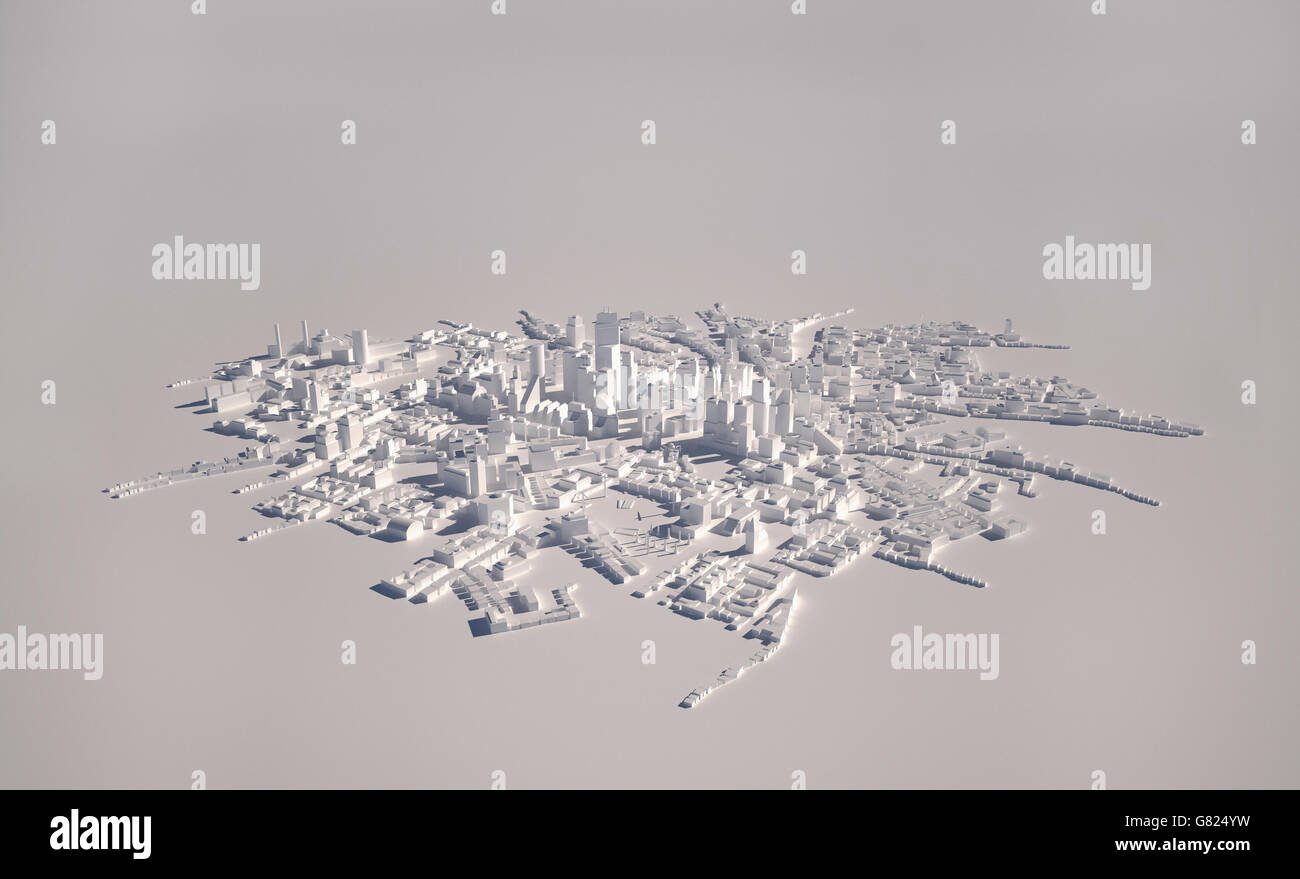 High angle view of cityscape model on gray background Stock Photo - Alamy