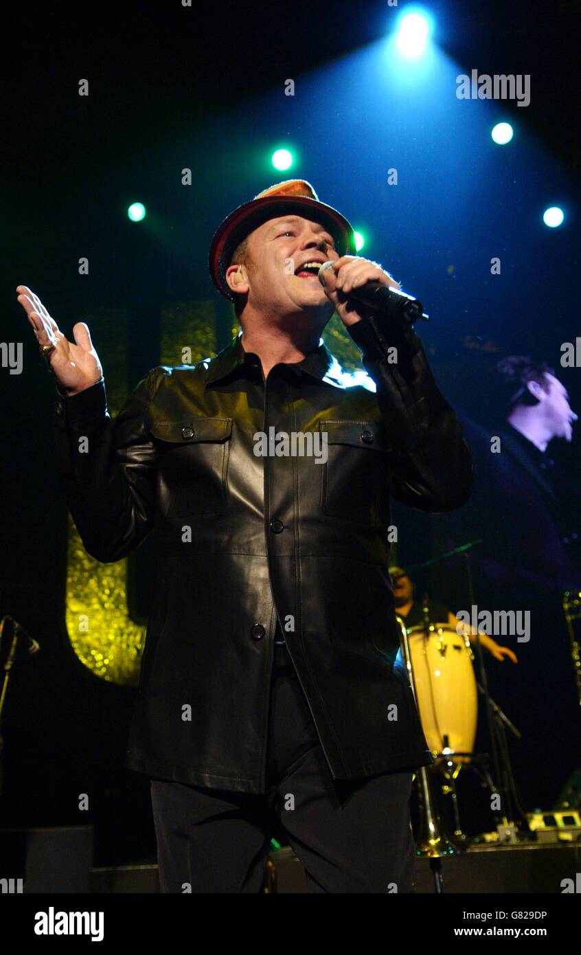 UB40 lead singer Ali Campbell performs live on stage. Stock Photo