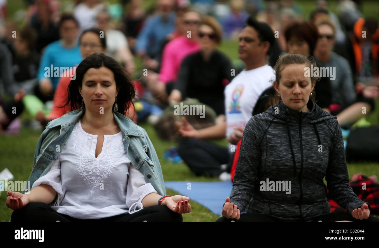 International Day of Yoga Dublin Stock Photo Alamy